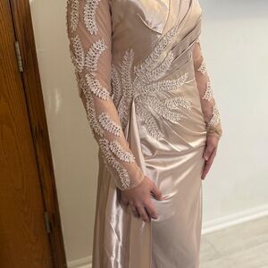 Elegant Cream Evening Gown